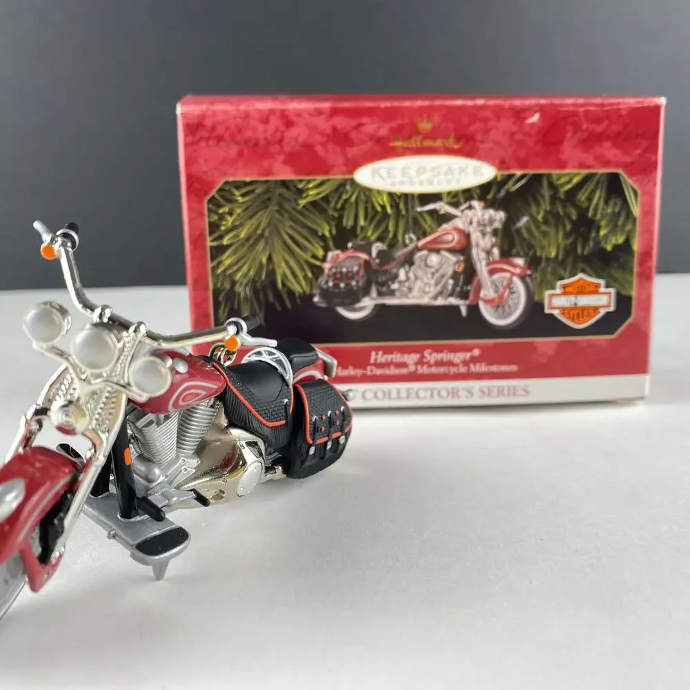Vintage 1999 Hallmark Harley Davidson Heritage Springer Motorcycle Ornament #1
